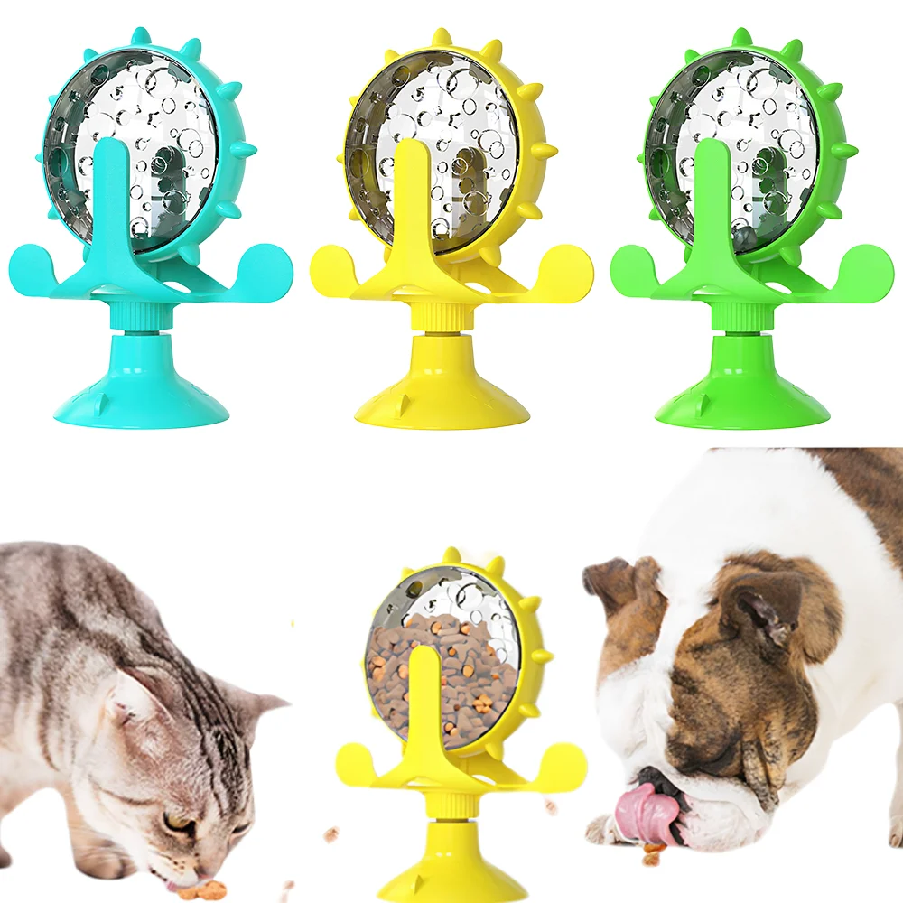 Pet Treat Dispenser Toy Spinning Windmill, Cat Self-Play Boredom Relief 1005012129261507