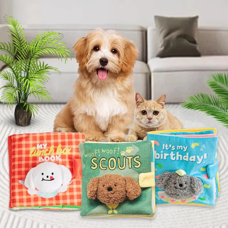 Dog Snuffle Book Toy Pet Slow Feeder Hidden Food Puzzle Squeaky Interactive Nose Training 1005012130063908