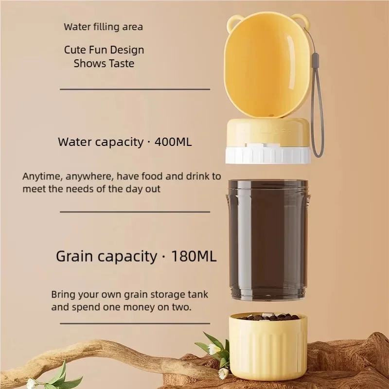 Pet Travel Feeder Bottle Leakproof Dual Storage Water Food Container Portable Outdoor Hiking (2 in 1) 1005012130169097