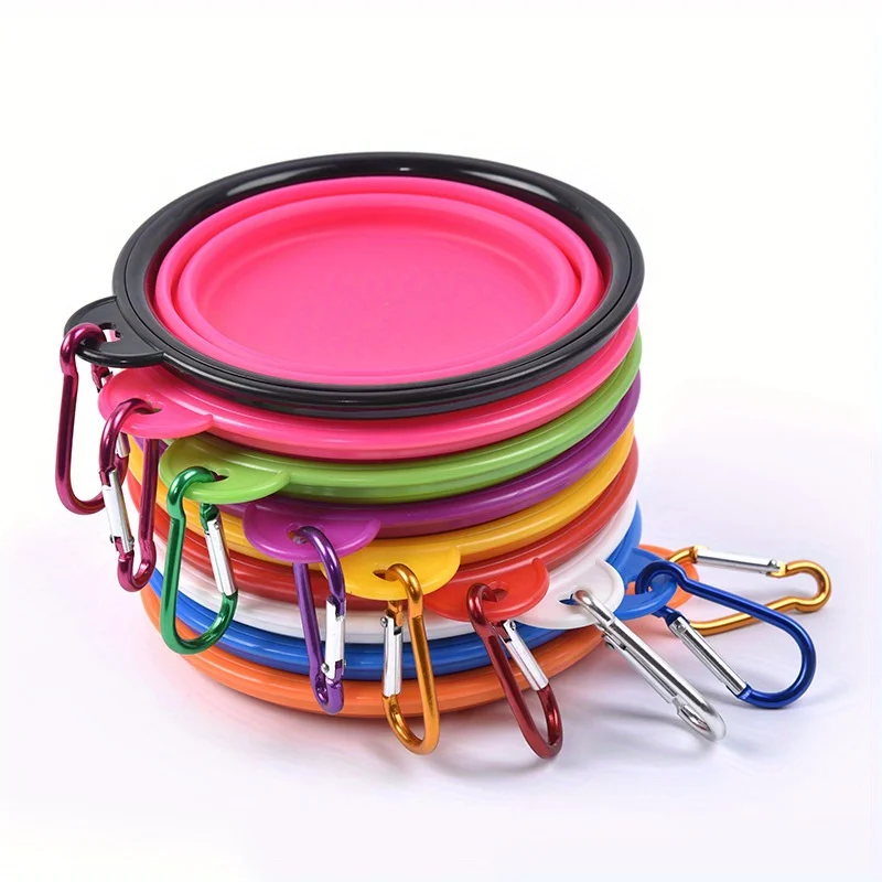 Dog Folding Bowl Portable Travel Food Water for Outdoor Walking Silicone with Lip 1005012131485791