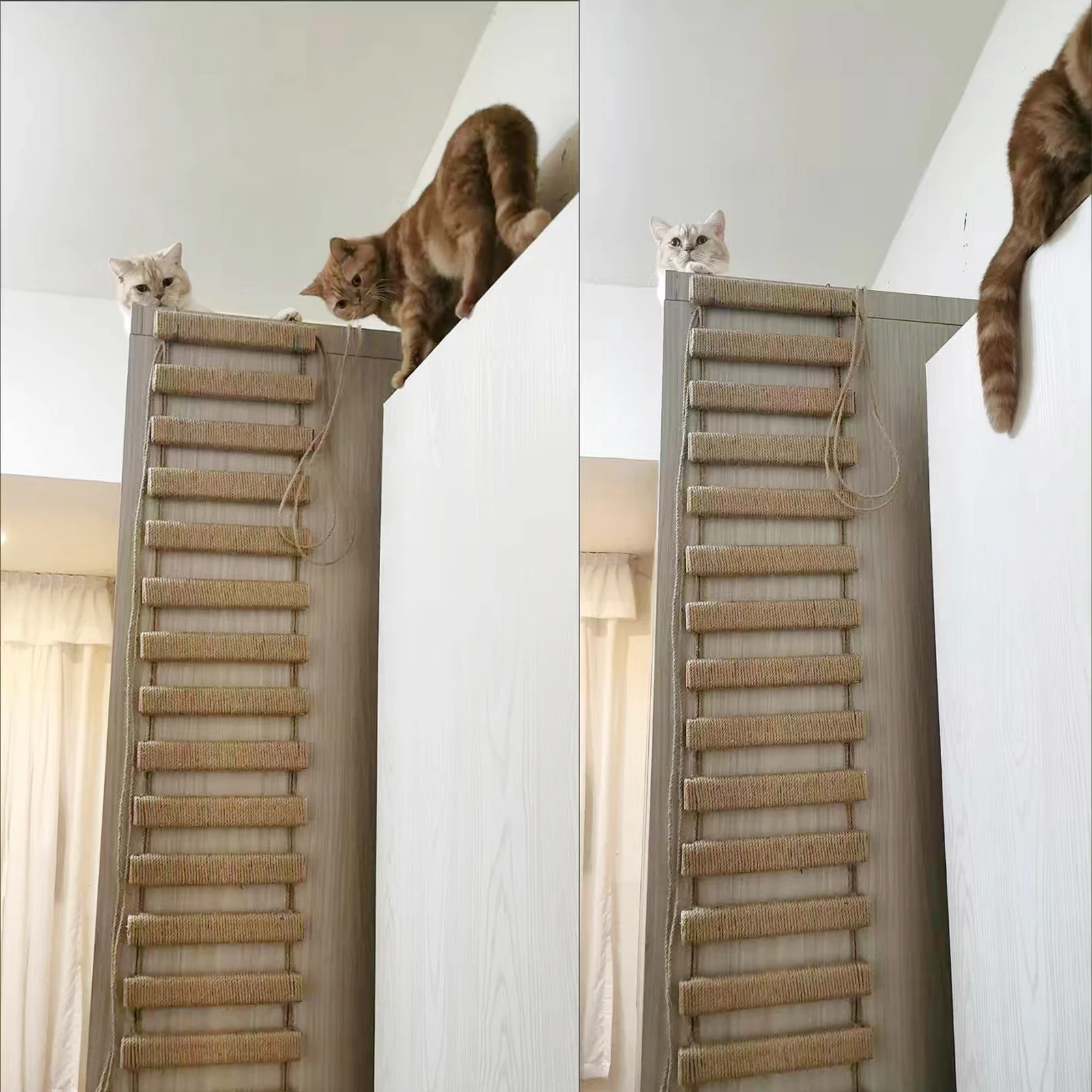 Cat Climbing Frame Bridge Cat Ladder Sisal Rope Wooden Cat Tree Tower Use for Cage Climber 1005012134194520