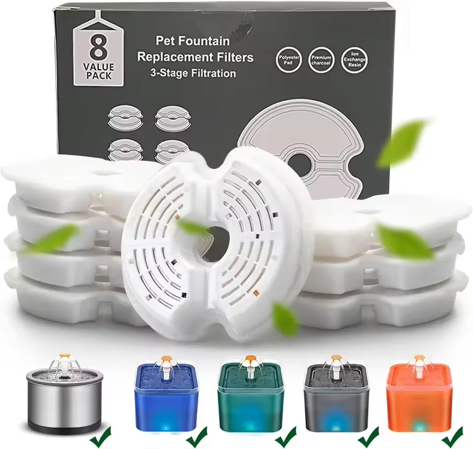 4/8Pcs Pet Water Fountain Filter Multiple Filters Replacement Filter Activated 1005012135058401