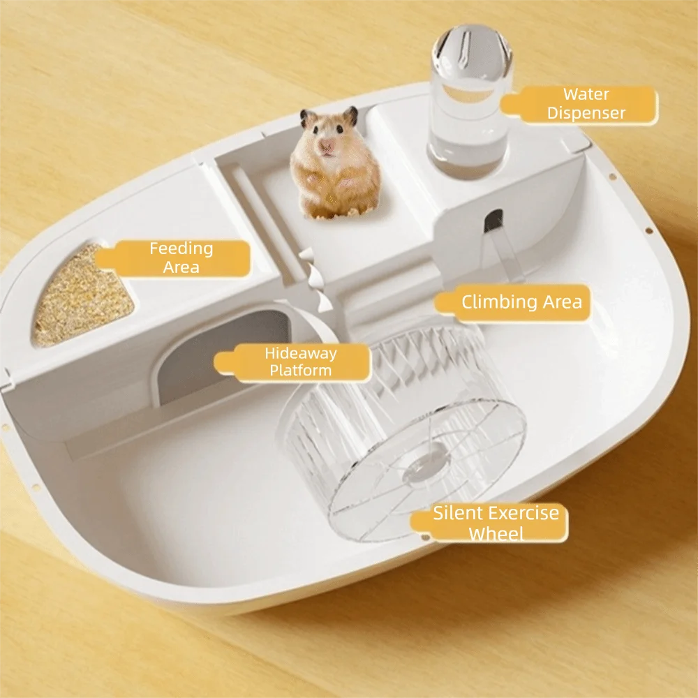 Large Capacity Hamster Cage Detachable 2-Layer Platform Villa Transparent Ventilation Feeding Box 1005012135274852