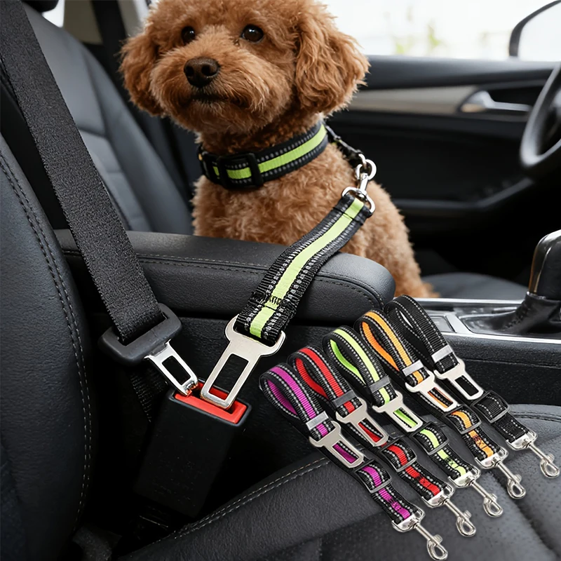 Pets Car Seat Belt, Attaches to Harness & Collar, Adjustable Travel Restraint Fits Small 1005012137541894
