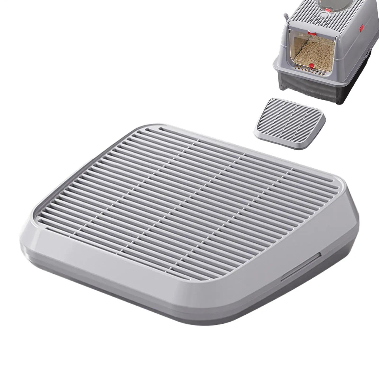 Cat Litter Catcher Ramp Box Double Layer Paw Cleaning Tray Cat Pedal Step Stool with Filter 1005012141304597