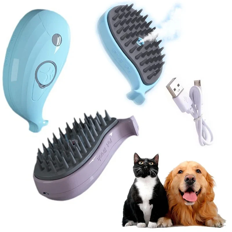 Pet Electric Spray Massage Brush Anti-Flying Pet Comb USB Charged Cat Bath Comb Removes Tangled 1005012148931852