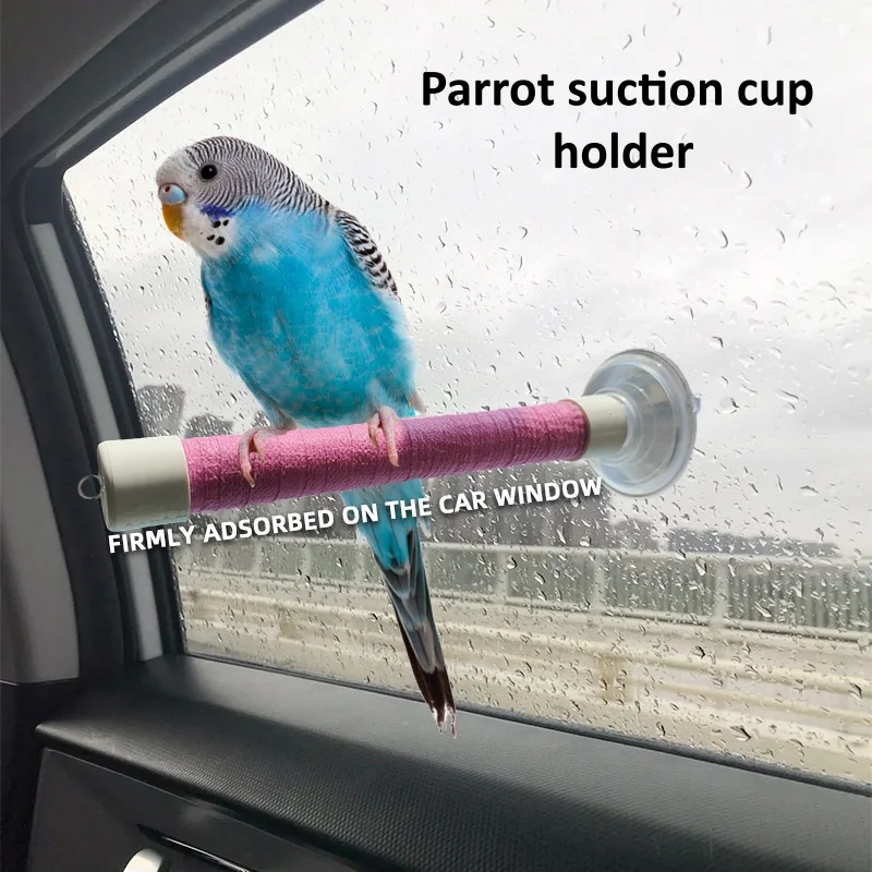 Colorful Suction Cup Bird Perch for Car Window Glass Mirror Portable Parrot Standing Bar Budgie 1005012150351543