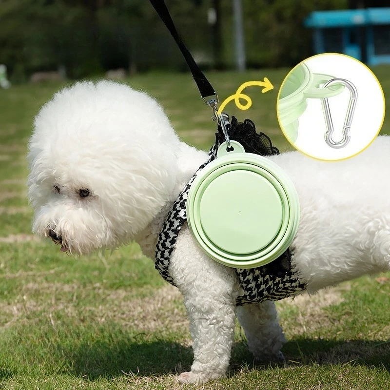 Pet Foldable Bowl Portable Silicone Bowl for Dogs Cats Outdoor Feeding Pet Supplies (350ml) 1005012157885772