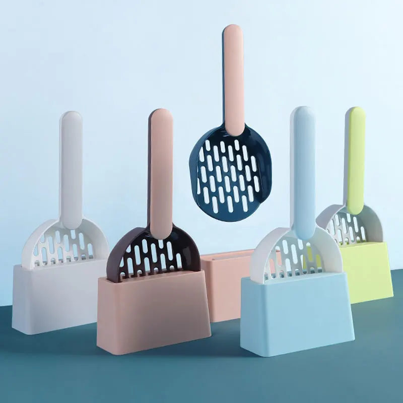 Simple Pet Cat Litter Scoop with Contrasting Color Long Handle Cleaning Scoop Set (1 Piece) 1005012157888639