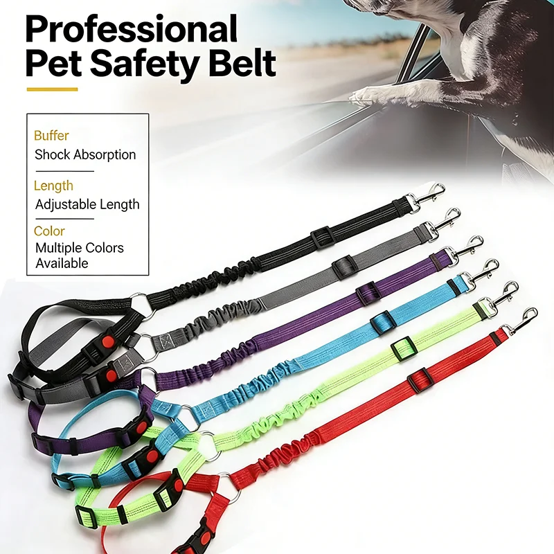 Pet Dog Cat Car Seat Belt Retractable Elastic Reflective Safety Leash Adjustable Vehicle Travel 1005012164429271