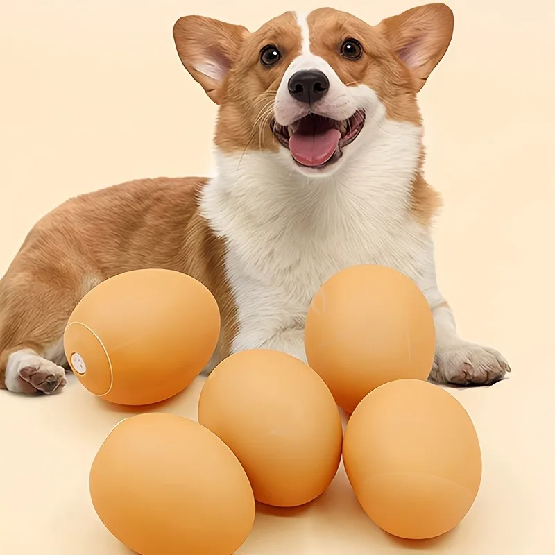 Egg Shaped Squeaky Pet Chew Toys, 4Pcs Thermoplastic Rubber Interactive Balls 1005012166432759