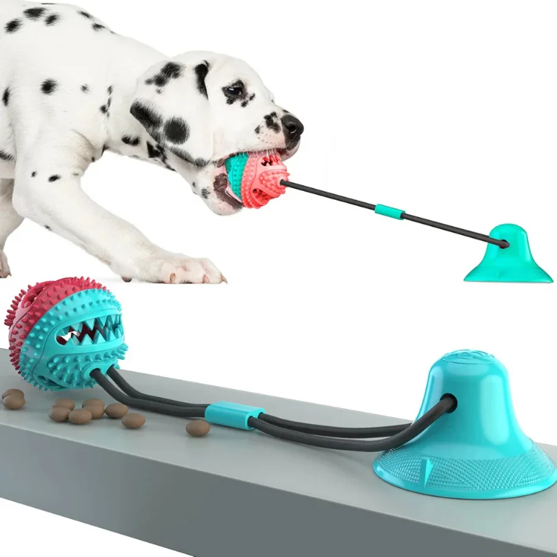 Dogs Food Toys Silicon Suction Cup Tug Interactive Dog Ball Toy for Pet Chew Bite Tooth Cleaning 1005012171797272