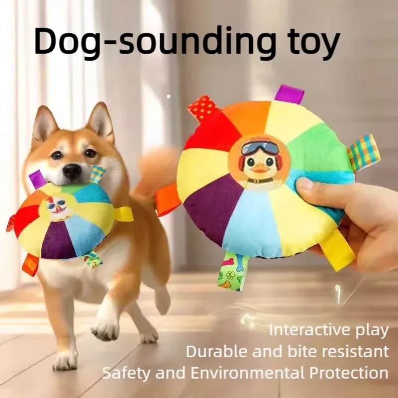 Plush Disc Dog Toy Sound Making Bite Resistant Teeth Grinding Boredom Relief Self Fun Energy 1005012189623410