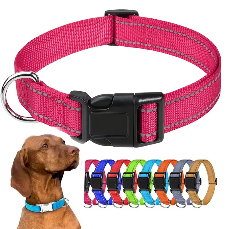 Colors Pet Dog Collar Nylon Neck Collar for Small Mdium Large Dog Chihuahua Leash Reflective 1005012190241931