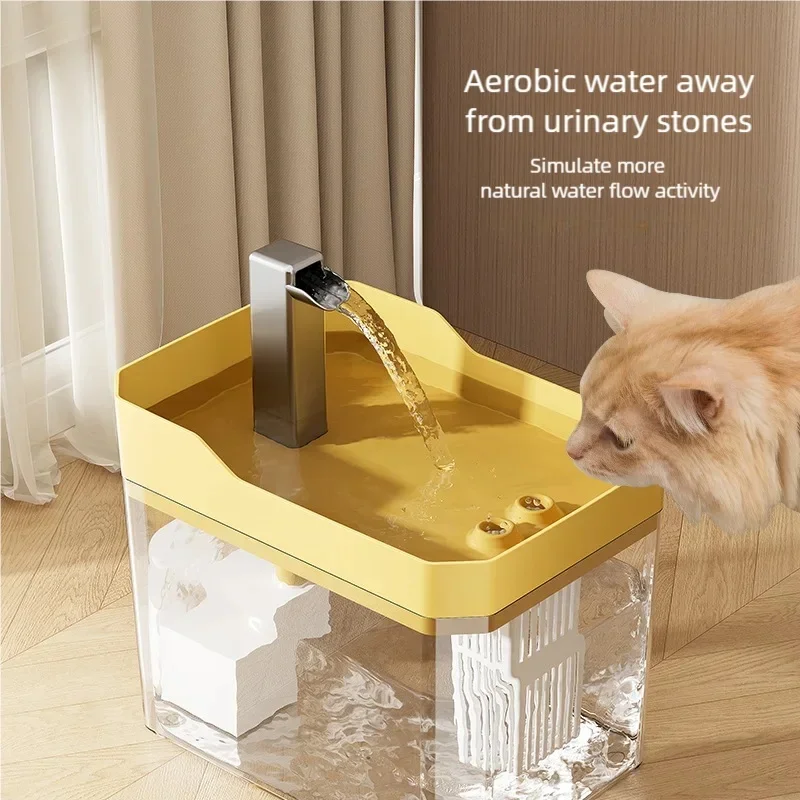 Automatic Recirculating Cat Drinker Transparent Water Fountain Anti-Dry Burning Design USB Charging 1005012195841539