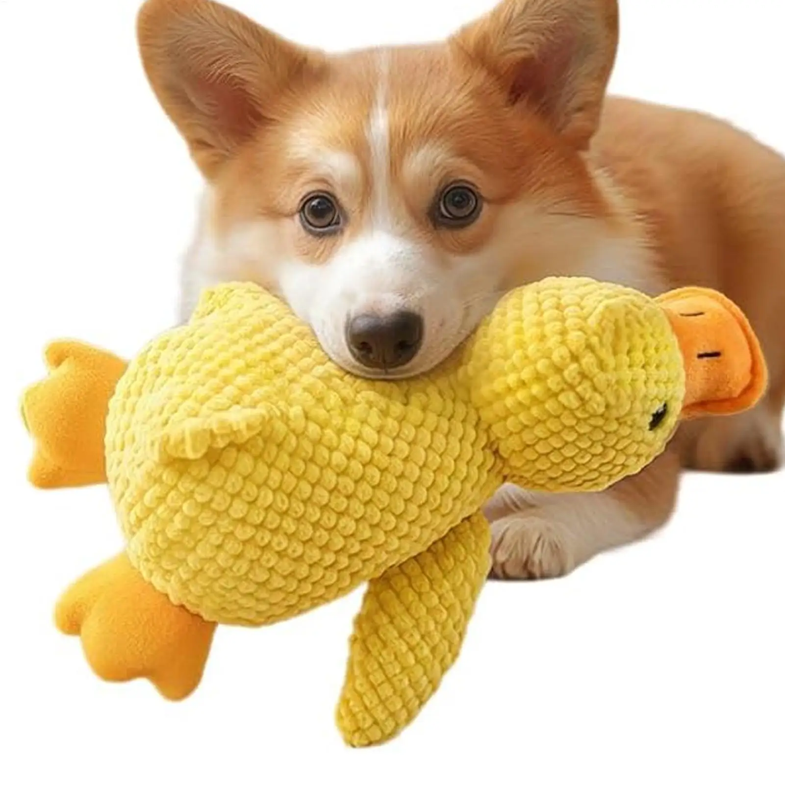 Yellow Duck Dog Toy Interactive Squeaky Soft Comfort Pet Accessory Dog Toys Plush for Travel Beach 1005012200491897