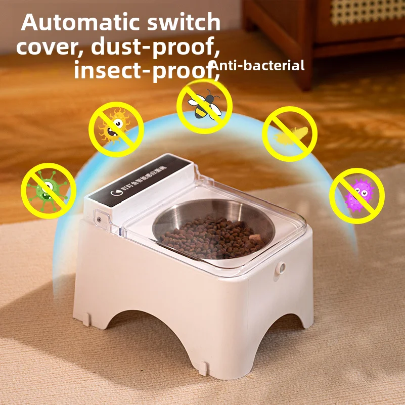 Smart Cat Bowl Pet Feeder Bowl Cat Dog Food Feeder Infrared Sensor Auto Open Cover Smart Feeder 1005012206884683