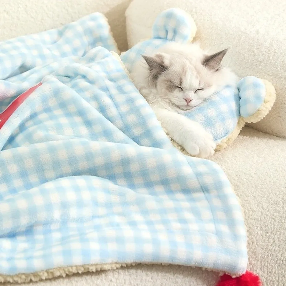 Pet Supplies Thickened Cat Sleeping Pad Soft with Pillow Dog Warm Quilt Comfortable Fleece Pet 1005012214528976