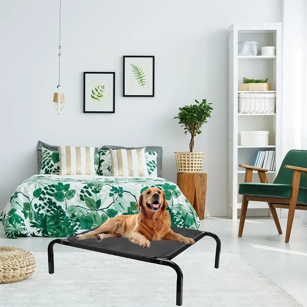 Stylish Elevated Pet Cot Breathable Mesh Dog Bed Washable Removable Cover for Indoor Outdoor 1005012223279503