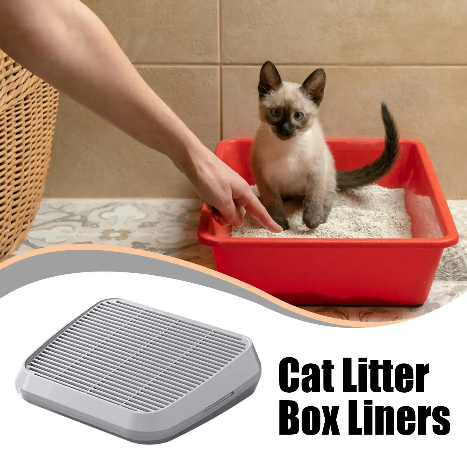 Ramp Elevated Non-Slip Tray Litter Box Step Cat Litter Catcher Mat with Filter Function Anti 1005012233758561