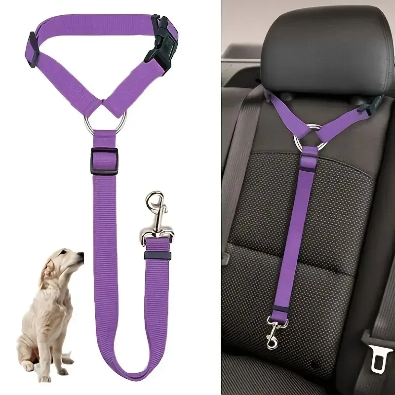 Adjustable Pet Dog and Cat Seat Belt Safety Rope Car Headrest Restraint for Small Dogs Car Seat (1PC) 1005012242756713