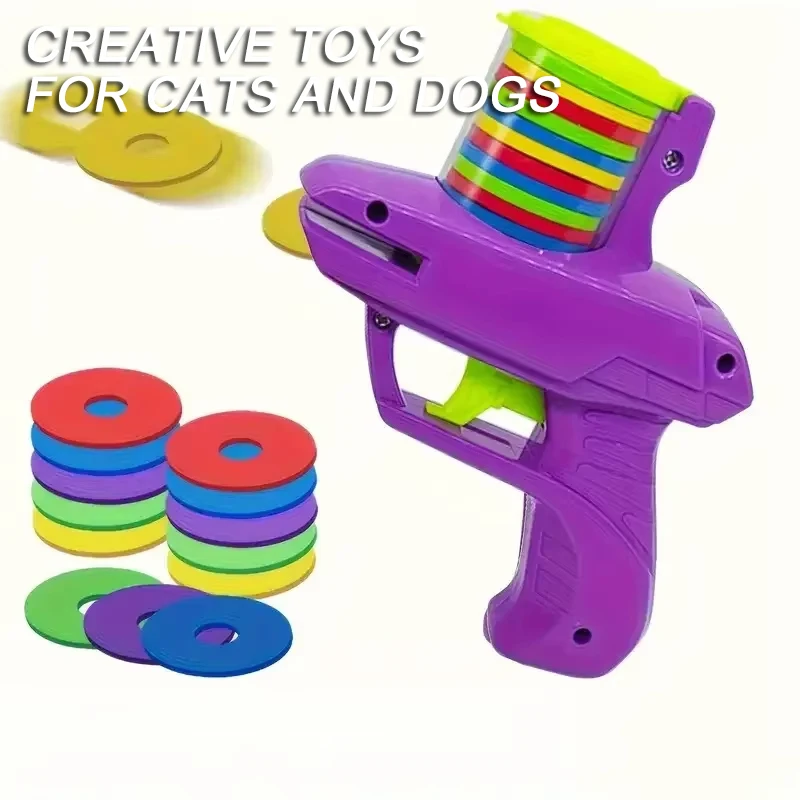 Funny Cat Toys Creative Turnip Gun with 15pcs Reusable Foam Frisbee Pet Hunting Interactive Toy Dog 1005012254608085