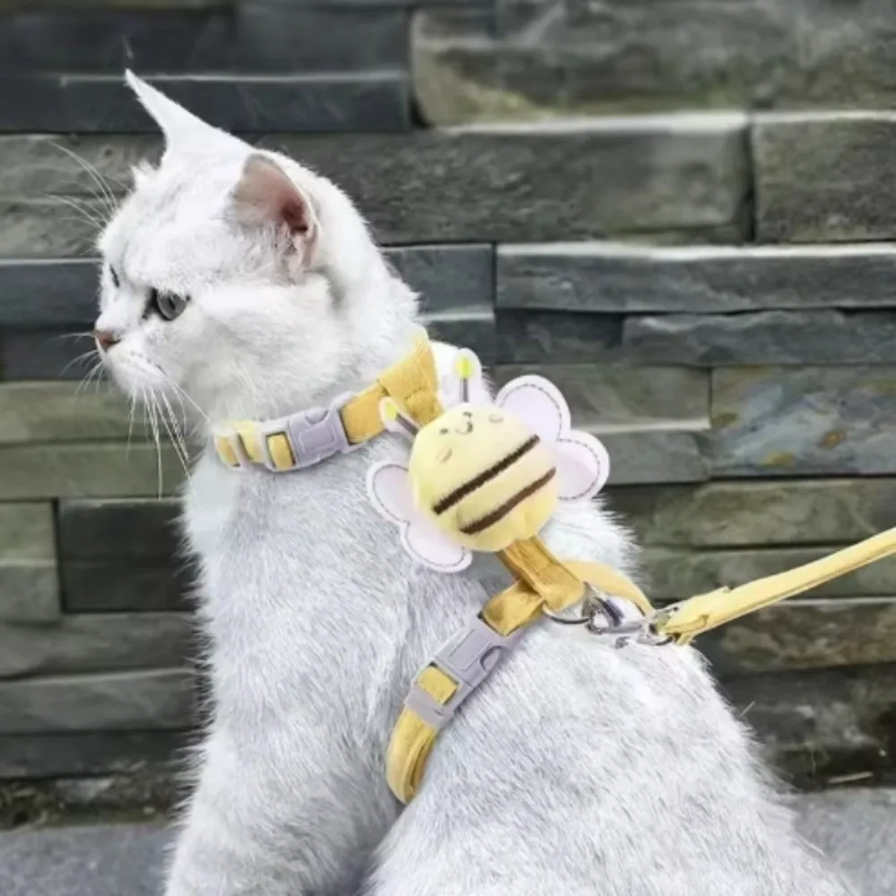 Pet Supplies Cartoon Bee Cat Harness Portable Adjustable Dog Harness Breast Back Harness Pet Collar 1005012257729512