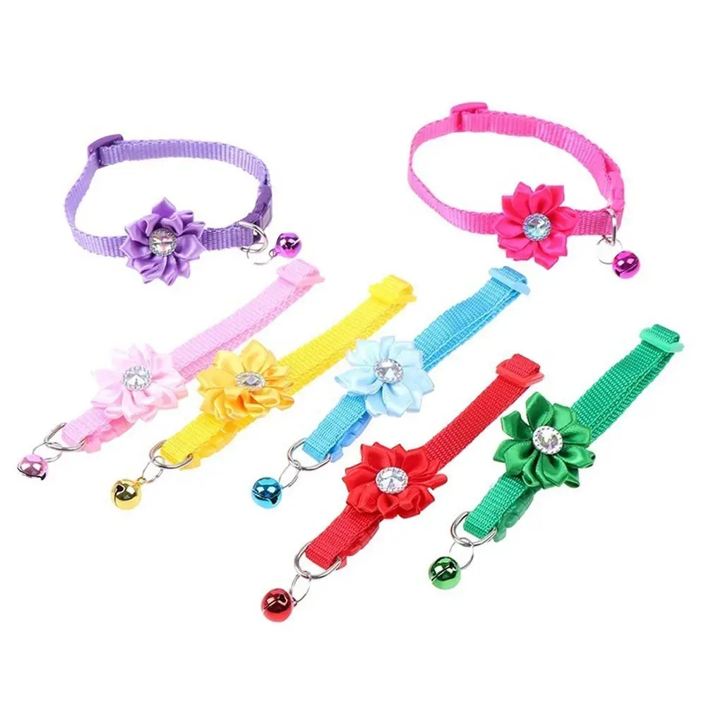 Fashion Adjustable Pet Bell Flower Collar Small with Flower Bells Cat Flower Necklace Cute Dog Neck 1005012263122393