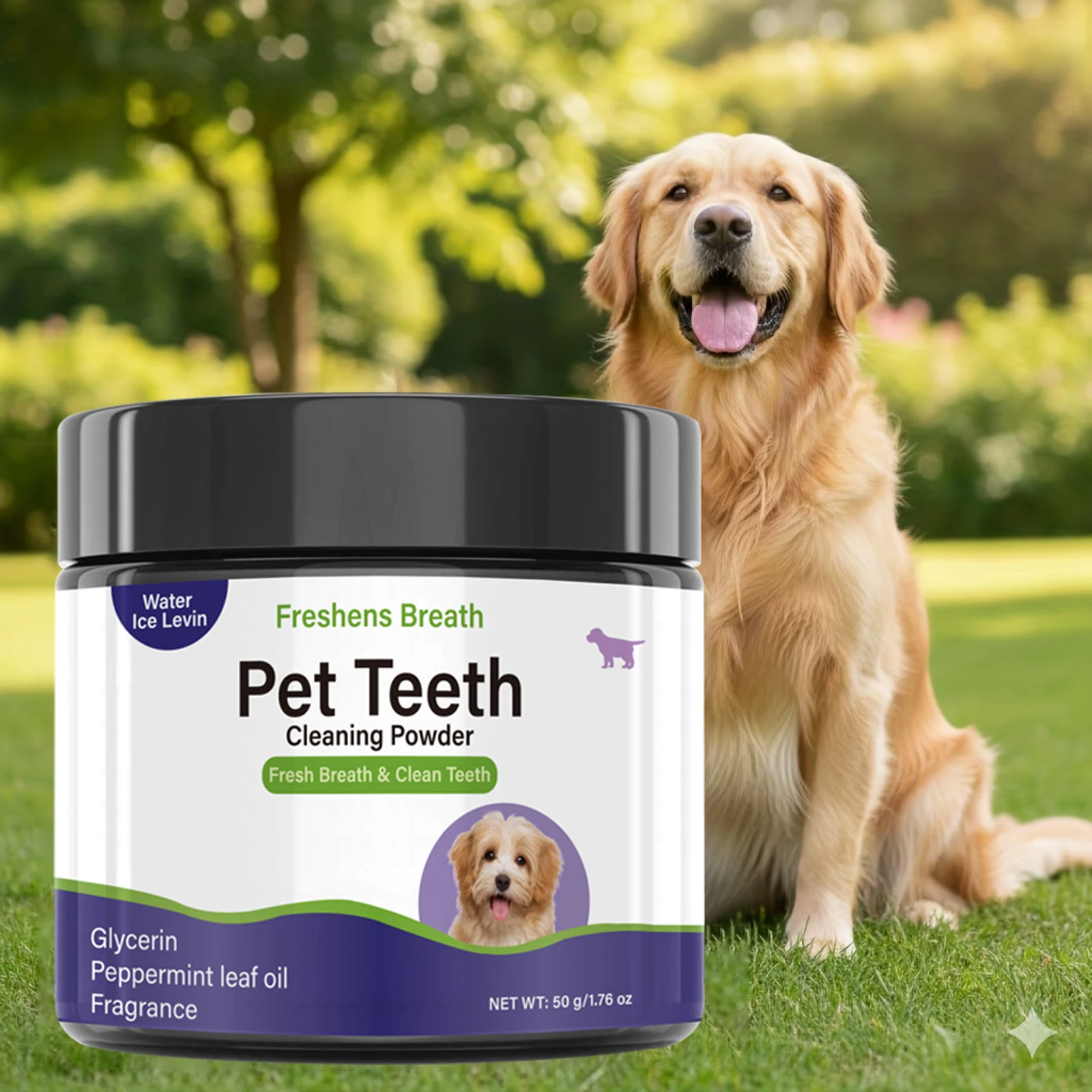 Pet Teeth Cleaning Powder for Dogs - Freshens Breath, Cleans Teeth with Peppermint Oil 1005012265391911