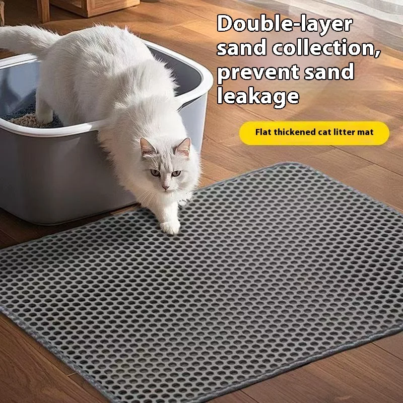 Cat Litter Mat 2-Layer Design Premium Sand Trapping Technology Waterproof Base Non-Slip Pet Floor 1005012267152167