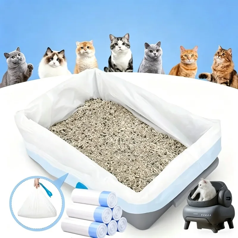 1/2/3Rolls Cat Litter Bag with Drawstring Disposable Portable Cleaning Supplies 1005012273691962