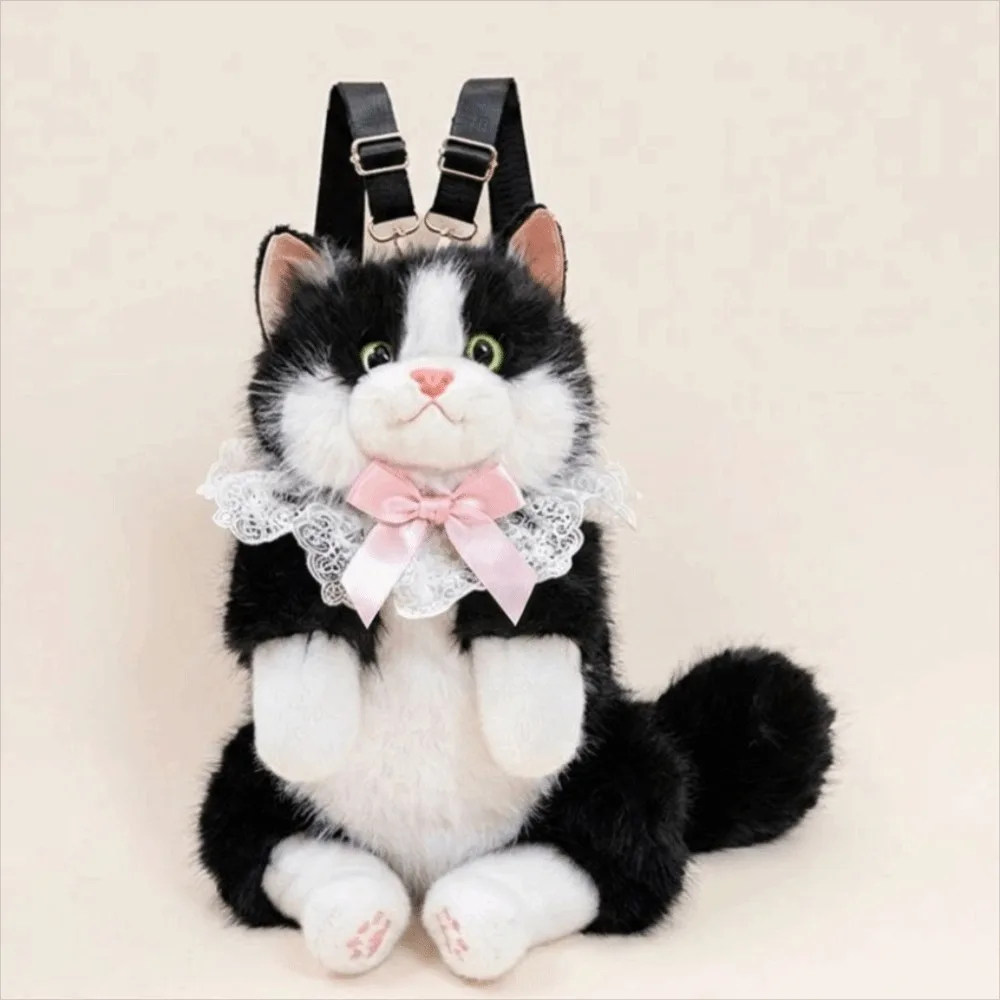 New Realistic Cat Simulated Puppet Cat Backpack Soft Fluffy Cute Cartoon Shoulder Bag Gifts 1005012292018002
