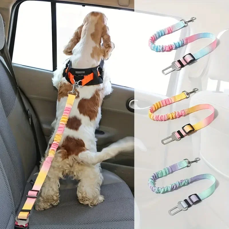 Adjustable Elastic Pet Car Seat Belt Dog Cat Single Dual Safety Restraint Leash for Vehicle Travel 1005012300539577