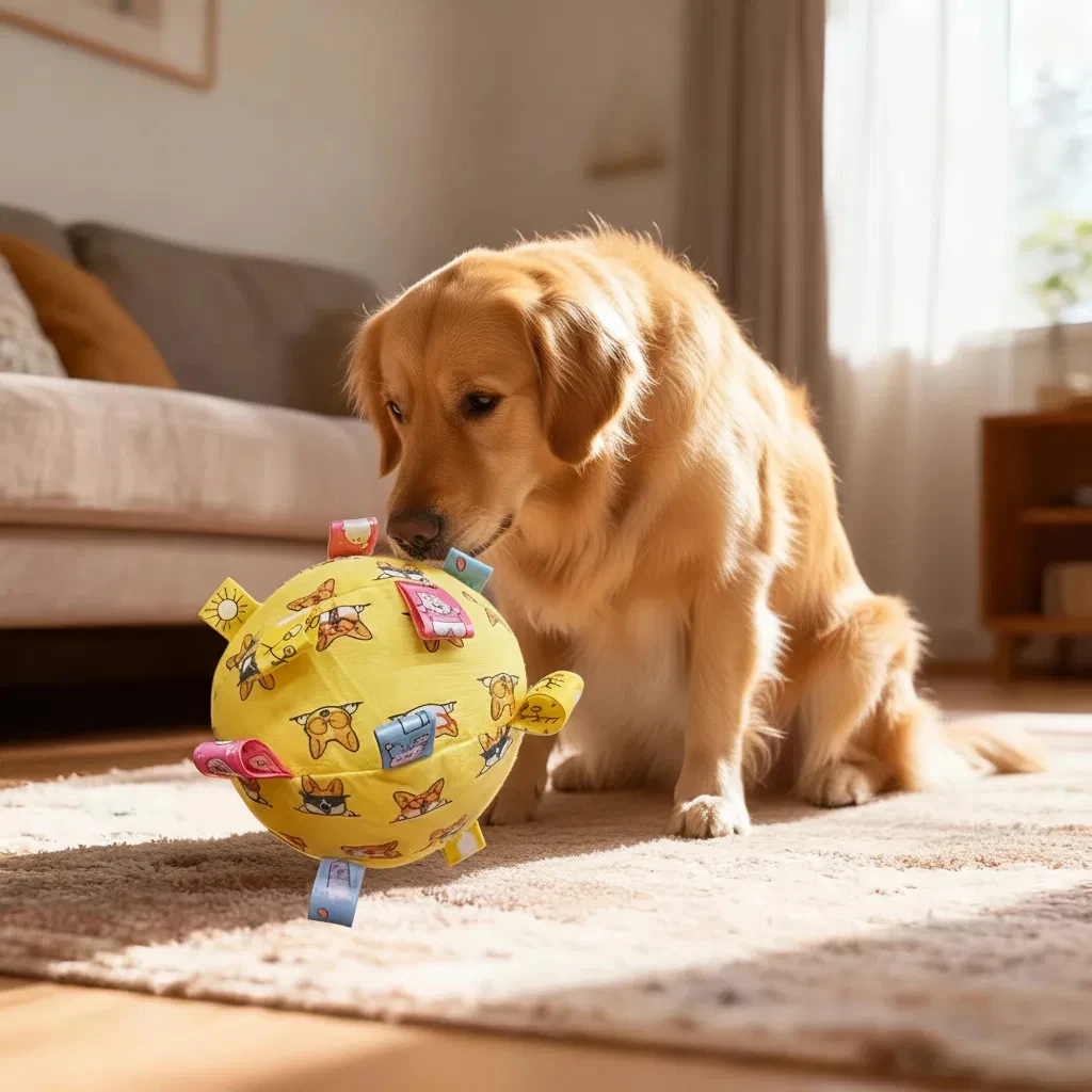 Dog Interactive Sound Ball Toy with Animal Patterns, Pet Ball Suitable, Outdoor Play and Training 1005012307833222