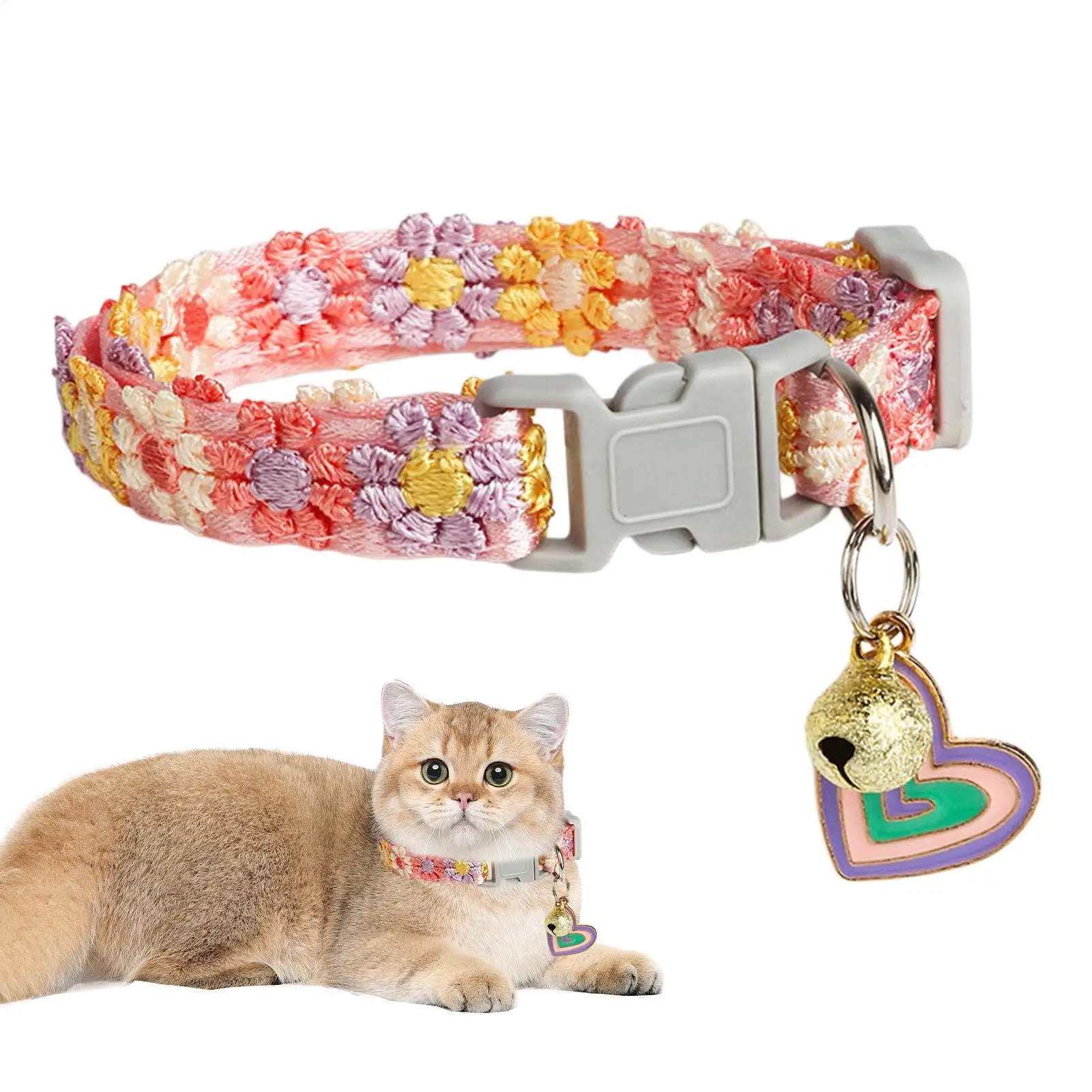 Cute Cat Collar Soft Cute Lace Embroidery Adjustable Lead with Bell Summer for Daily 1005012319958101