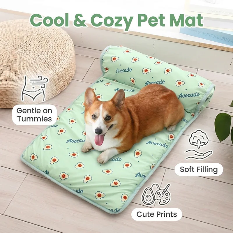 Summer Pet Ice Pad Cooling Mat Silk Cushion Non Slip Washable Anti Heat Dog Cat Bed Portable Cool 1005012323078766
