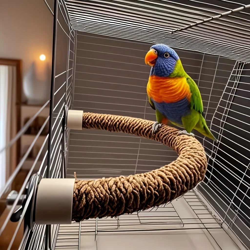 U-Shaped Sisal Rope Bird Perch Bendable Toy for Birds to Rest Play Comfortable Parrots Bird 1005012339814712