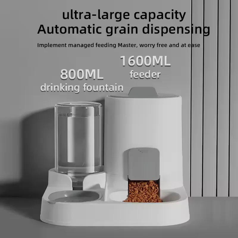 Automatic 2 in 1 Pet Feeder Water Dispenser Integrated Cat Dog Food Water Bowl Large Capacity 1005012339882150