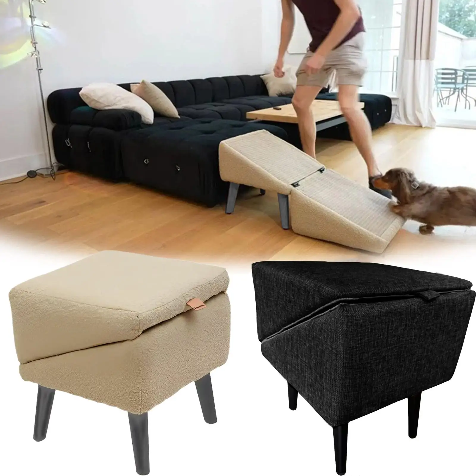Multifunctional Non-Slip Ramp Cat Dog Vehicle Ramp Bed Foldable Stairs Footrest Stool 1005012349362933