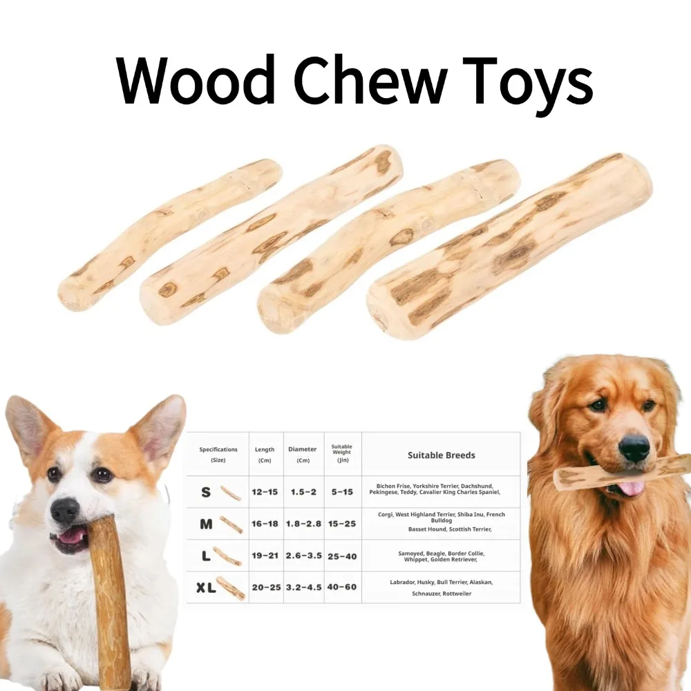 Natural Coffee Wood Dog Chew Toy Durable Wooden Stick for Puppy Medium Large Dogs Dental Teeth 1005012369415907