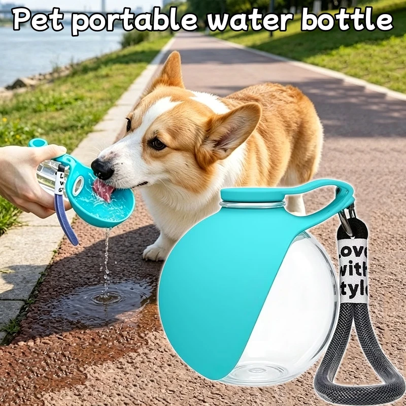 Pet Dog Water Bottle with Collapsible Silicone Bowl, 285Ml Leak-Proof Travel Cup for Dogs Cats 1005012377101018