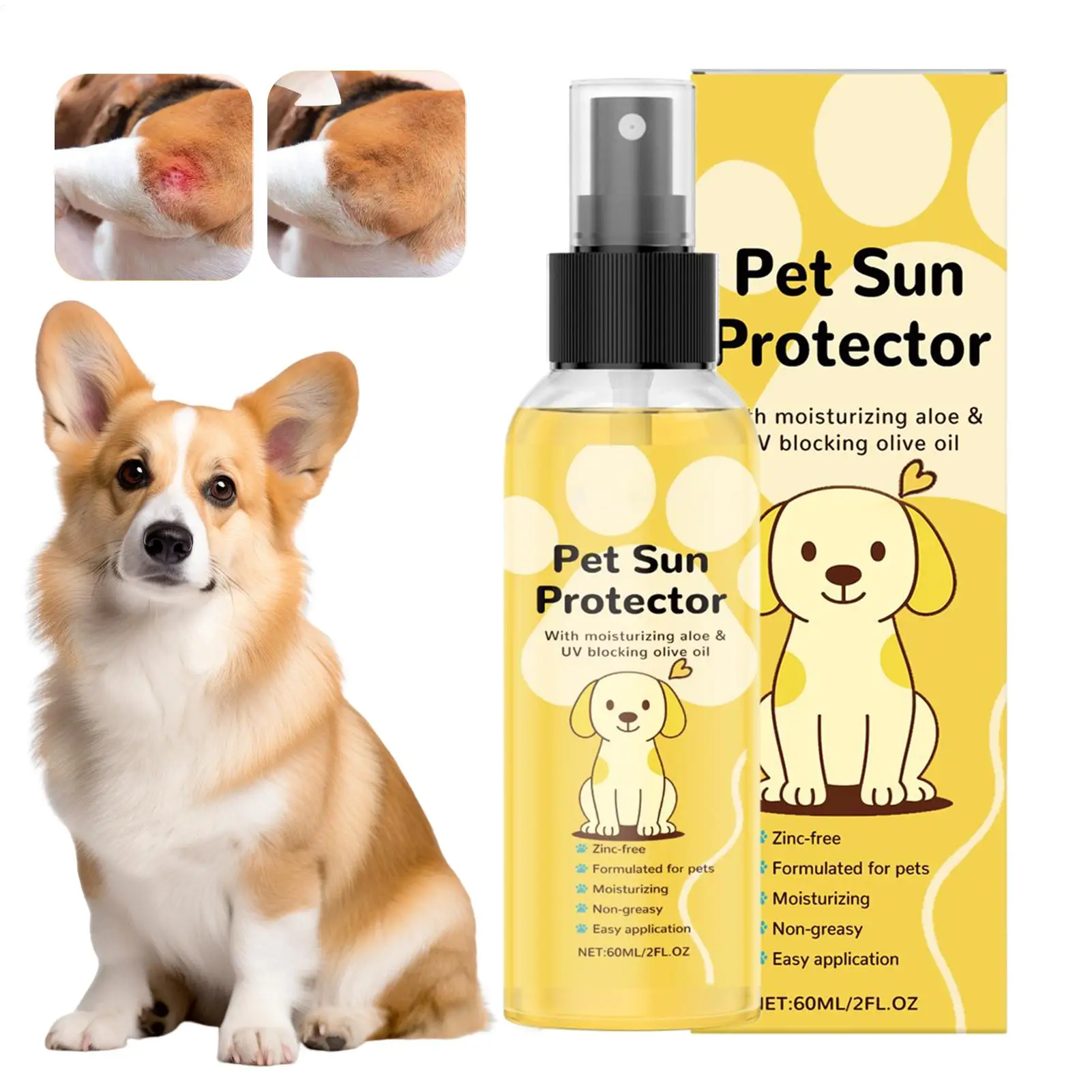Dog Sunscreen Moisturizing Sunblock Spray UV Protection for Hot Day Outdoor Activities Like Hiking 1005012377535216