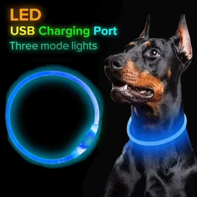 B Pet Dog LED Collar, Dog Loss Prevention Collar, Adjustable Collar, Safe USB Charging Collar 1005012383543310