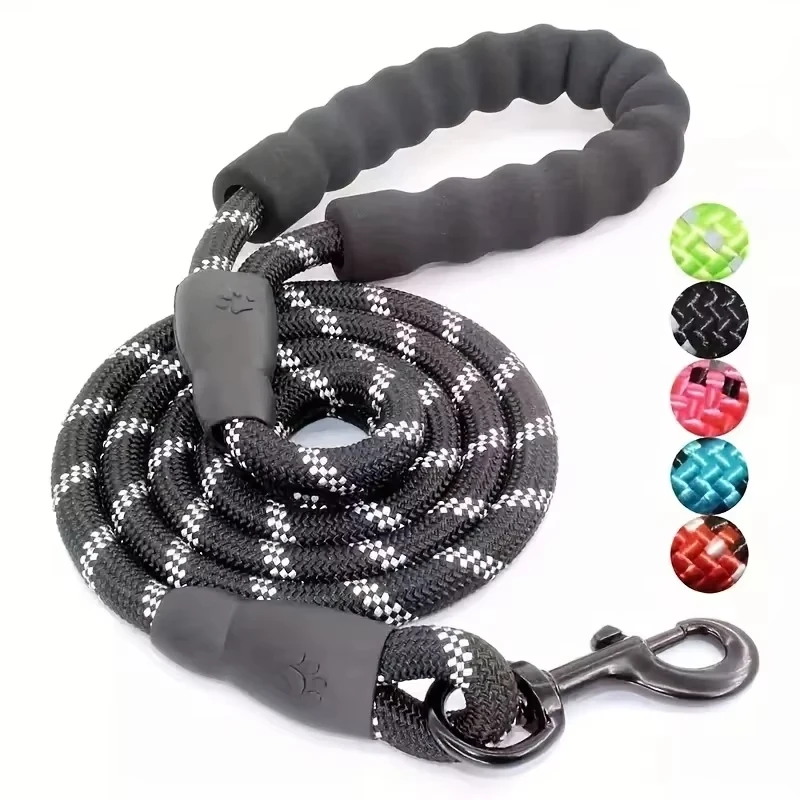 Reflective Dog Leash with Comfortable Padded Handle, Double Heavy Duty Traction Rope for Strong Dogs 1005012387426340