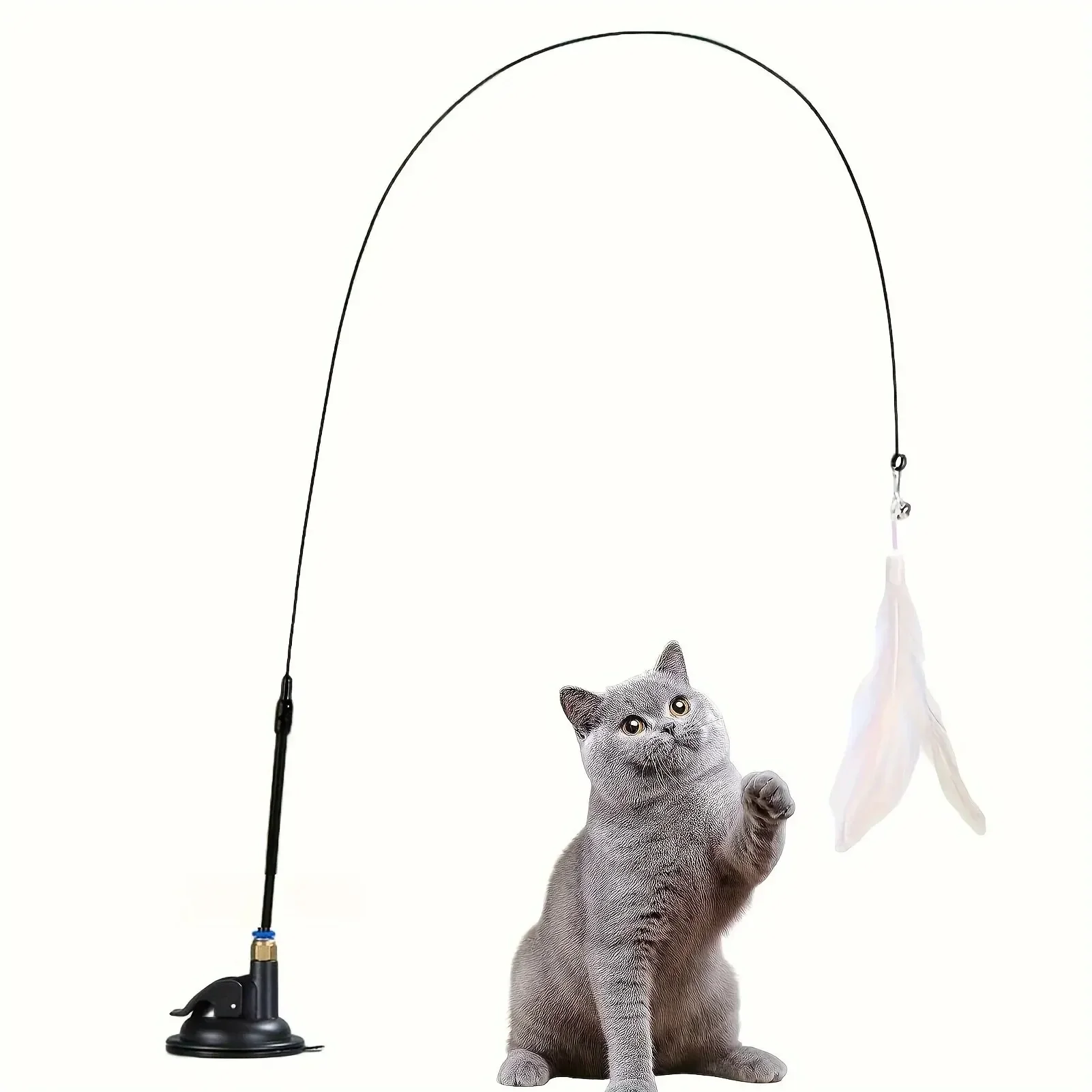 Cat Teaser Toy, Interactive Bell & Feather Wand 1005012392683695