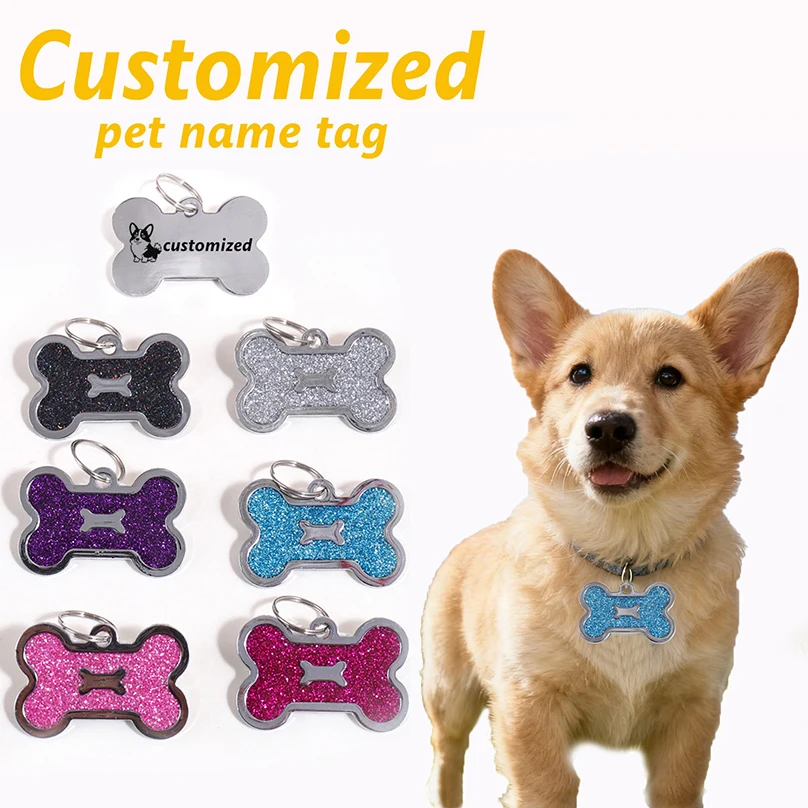 Custom Text Dog Tags Bone Shaped Personalized Name Pets ID Tag Pendant Laser Engraving Address 1005012410621668