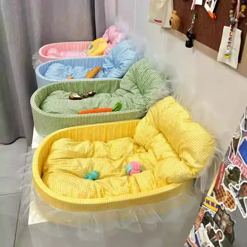 Macaron Dog Bed Pet Kennel Kennel Four Seasons Universal Winter Dopamine Cat Nest Deep Sleeping 1005012426858305