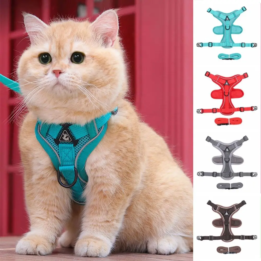 Reflective Trim Cat Harness Leash Breathable Vest Style Set Anti Escape Universal 1005012430598053
