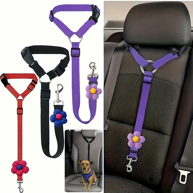 Dog Seat Belt for Vehicle Secure, Pet Car Tether Safety Leash for Dogs in Vehicles 1005012430977468