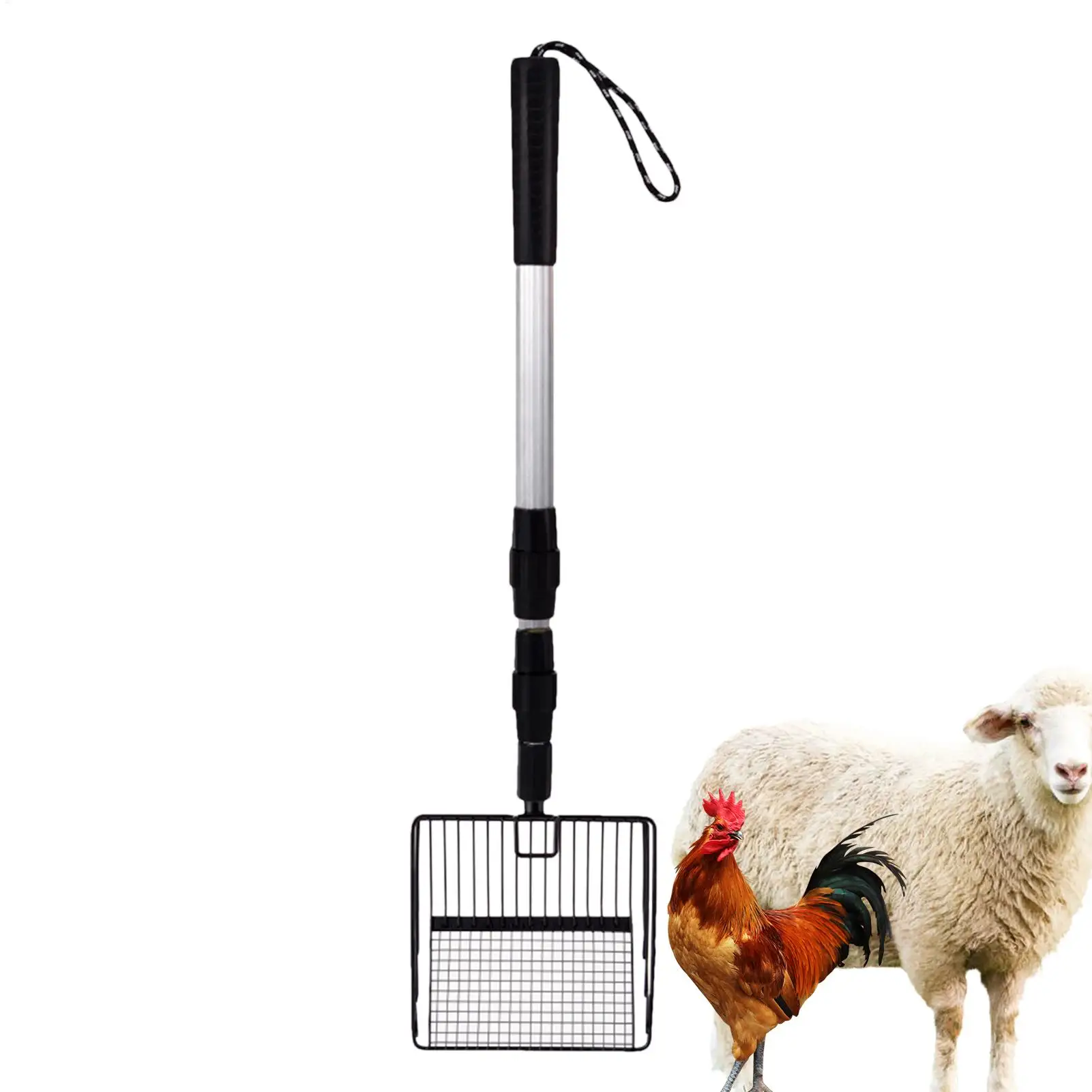 Chicken Coop Cleaning Tools Poop Scooper Retractable Cat Litter Scoop Shovel Garden Separating 1005012432301925